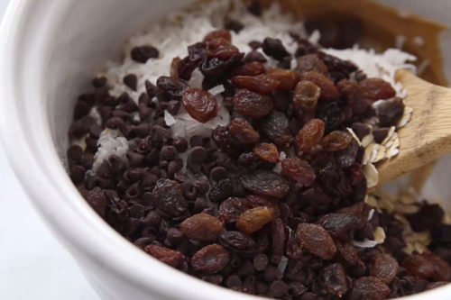Add Chocolate and Raisins to Mix