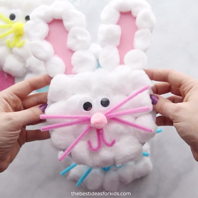 Bunny Card with cotton balls