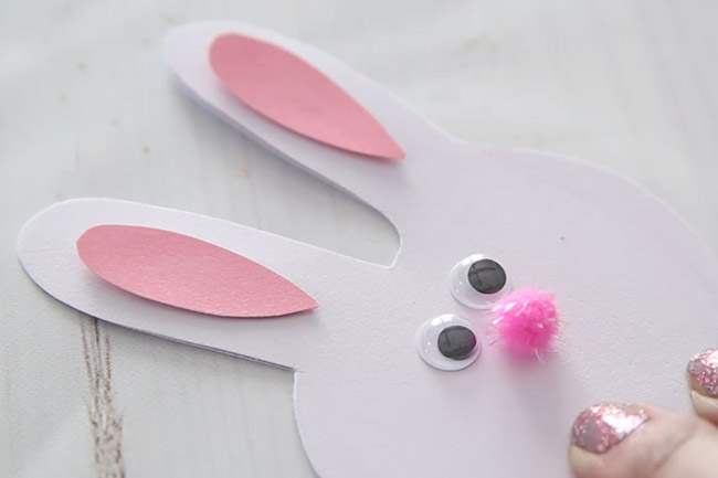 Bunny Handprint Card Add Googly Eyes
