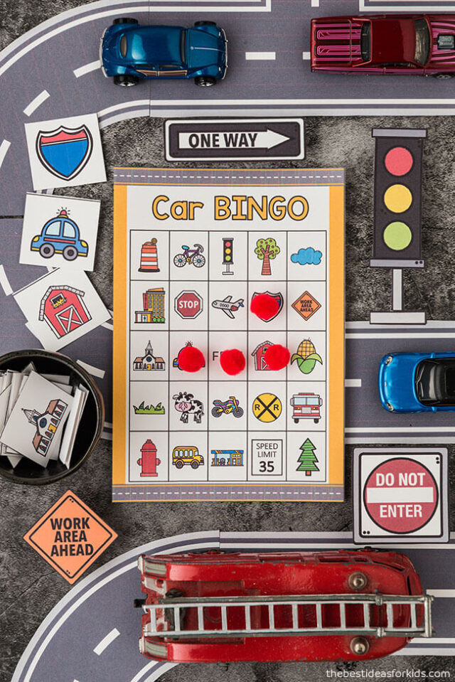 car bingo printables for kids