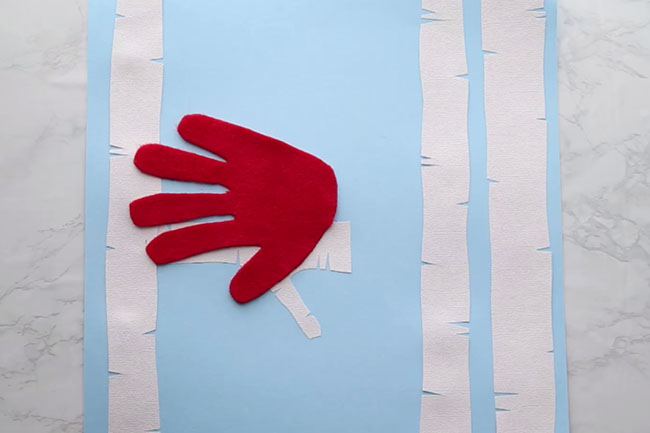 Cut and Glue Handprint Cardinal