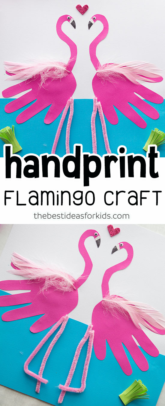 Flamingo Handprint Craft for Kids