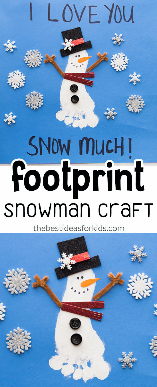 Footprint Snowman Craft for Kids
