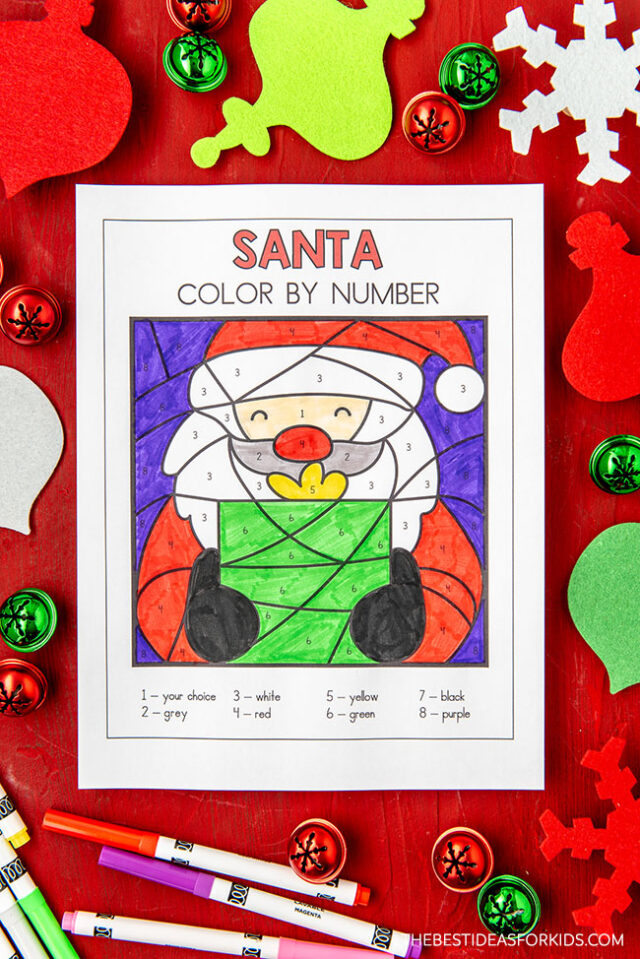 Free Printable Santa Color by Number