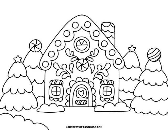 Gingerbread House Coloring Page 6