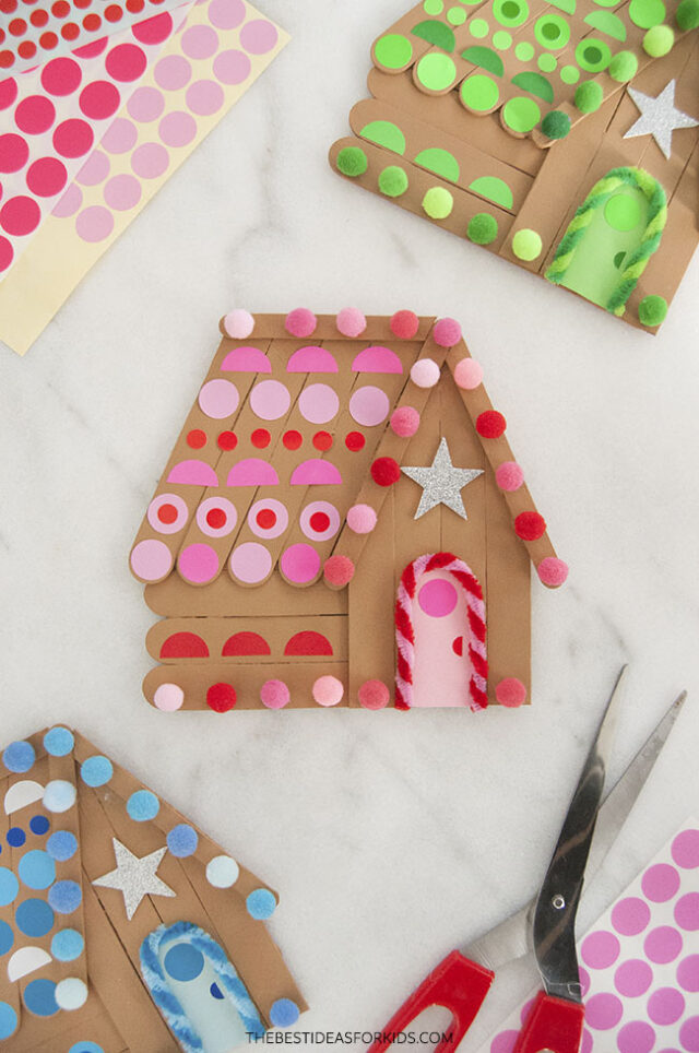 Gingerbread House Made with Popsicle Sticks