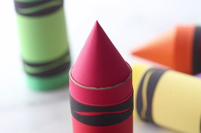 Glue Crayon Tip to Paper Roll