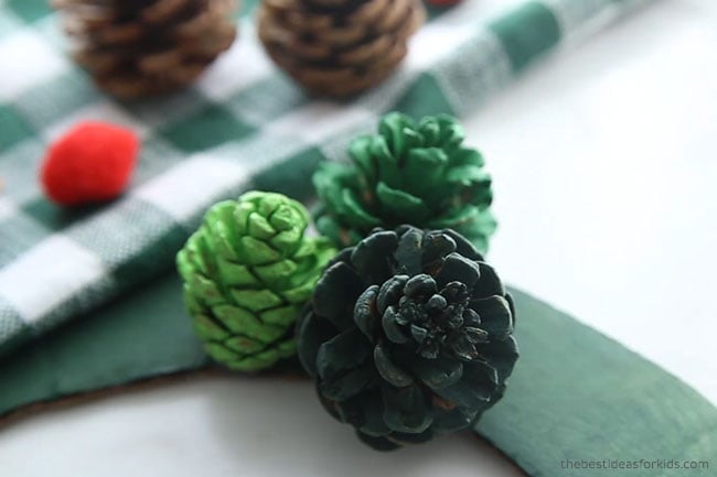 Glue Pine cones to Wreath