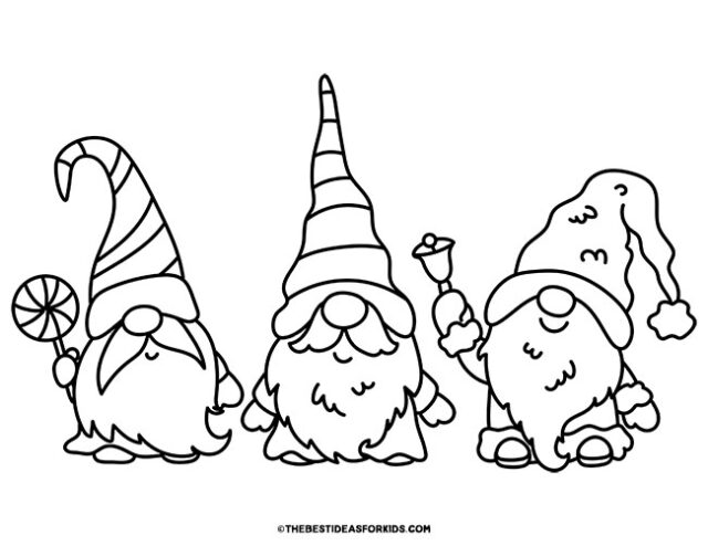 Gnome Friends Coloring Page