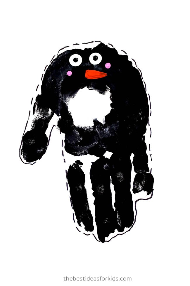 Handprint Penguin with Paint
