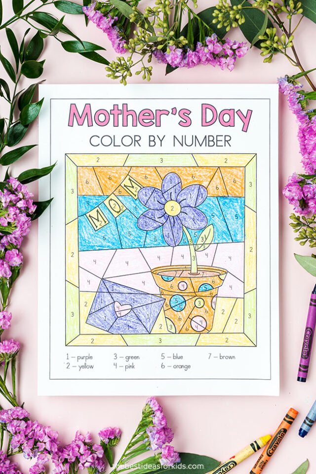 Mother's Day Color by Number Free Printables