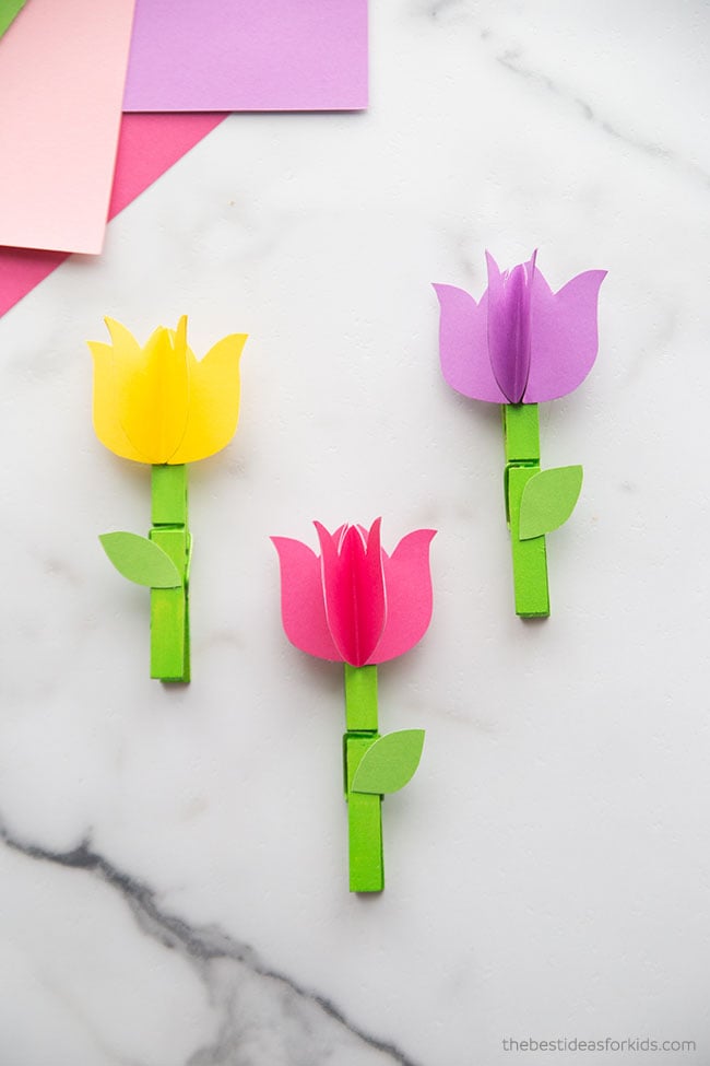 Paper Flower Clothespin