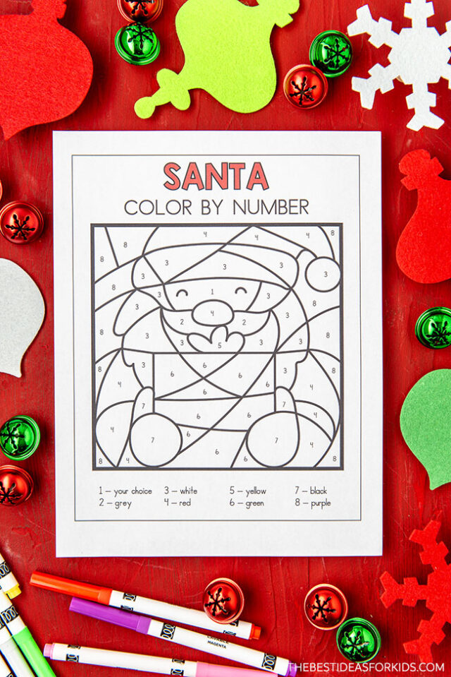 Printable Santa Color by Number