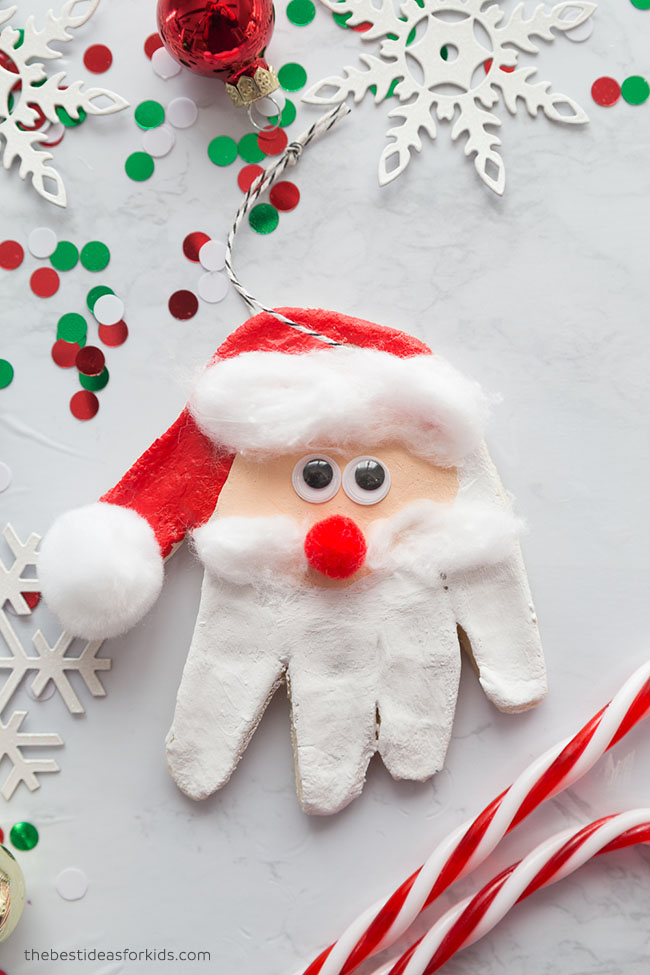 Salt Dough Santa Handprint