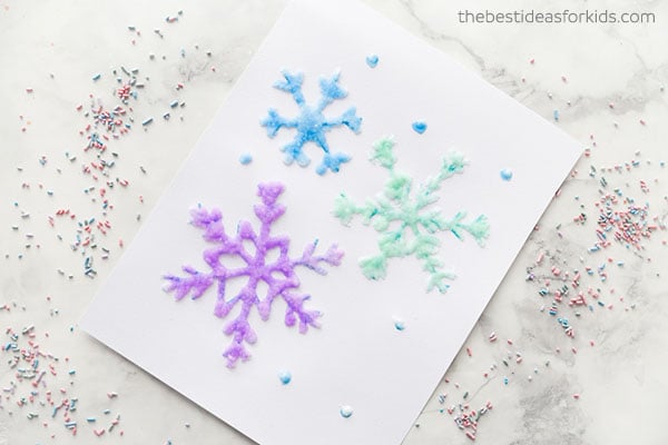 Salt Painting Snowflakes