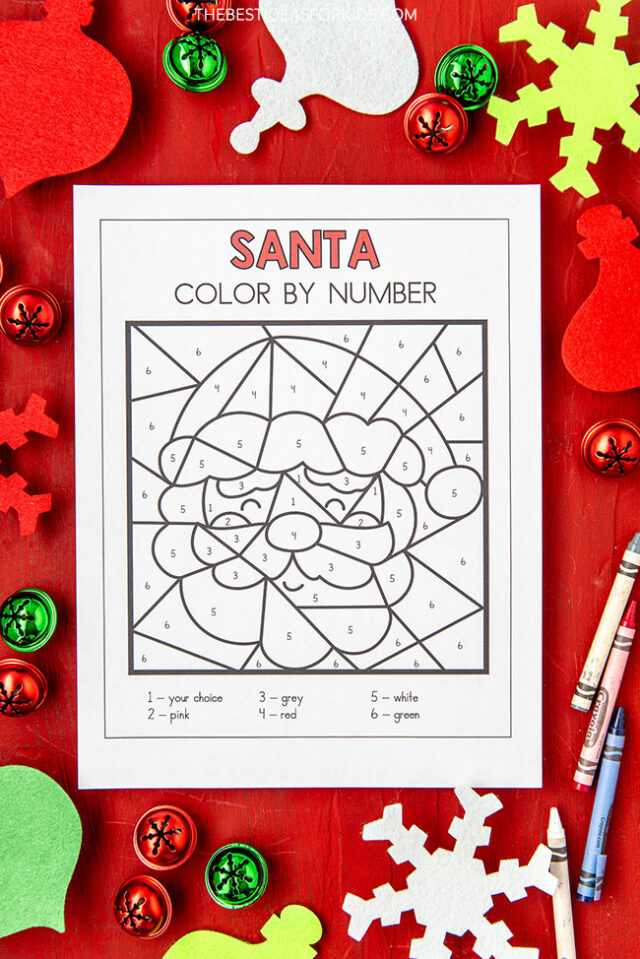 Santa Color by Number Pages