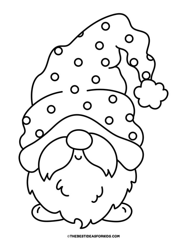 Santa Gnome Coloring Page