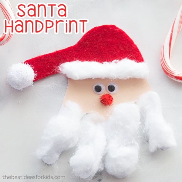 Santa Handprint Christmas Card