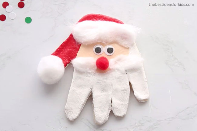 Santa Handprint Salt Dough Ornament