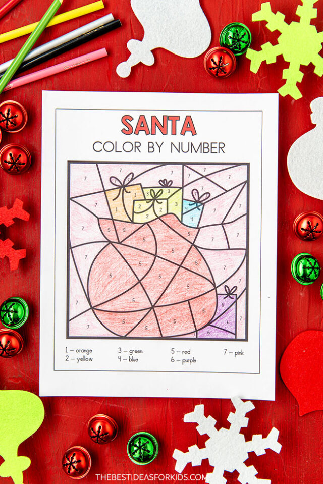 Santa Sack Color by Number