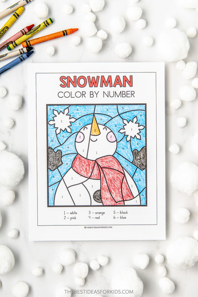 Snowman Color by Number Free