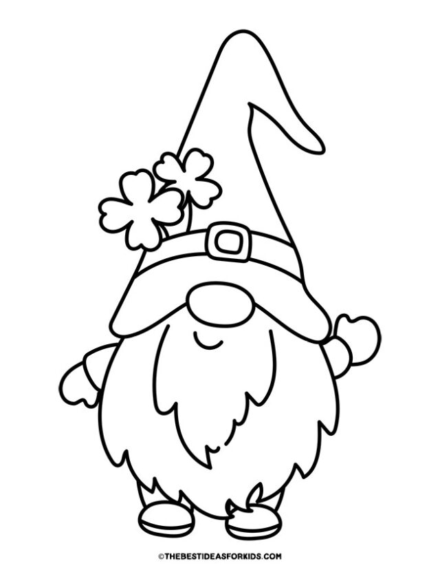 St Patricks Day Gnome Coloring Page