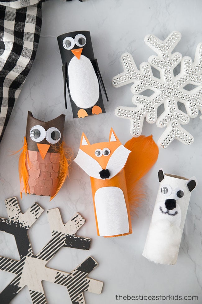Winter Toilet Paper Roll Animals Craft