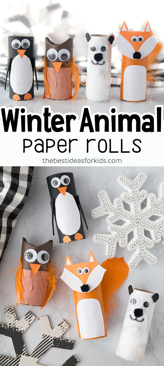 Winter Toilet Paper Roll Animals Kids Craft