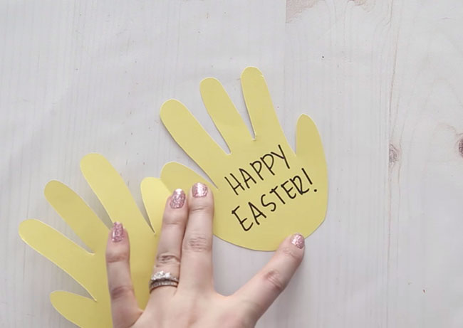 Write Easter Message in Handprint Card
