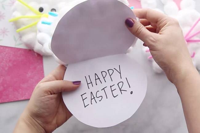 Write Happy Easter Inside Bunny craft card
